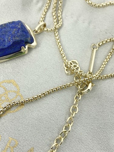 Kendra Scott Kimmy Halskette in goldfarben blauer Stein Lapis Collier - Bild 10 von 13