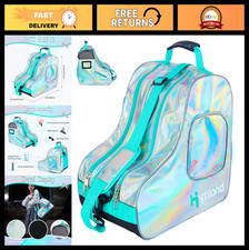 Spacious Roller Skate Bag for Inline  Ice Skates - Holographic, Waterproof, Dur