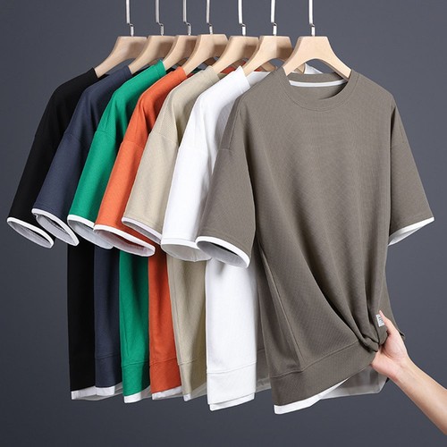 Harajuku Tops T-Shirt Atmungsaktiv Herren Kurzarm Rundhals Männlich Heiß - Picture 4 of 14