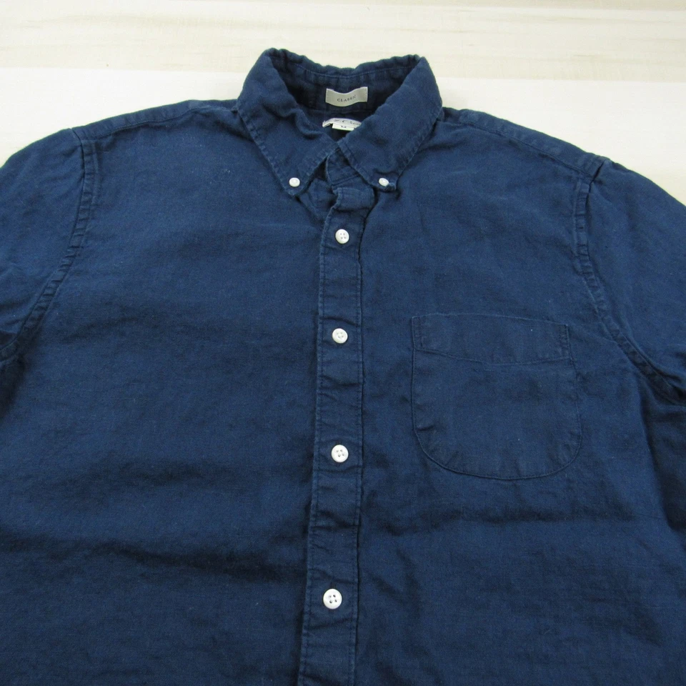 J Crew Shirt Mens Medium Blue Baird McNutt Irish Linen Button Down Classic Fit - Image 2 of 4