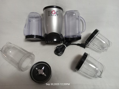 Magic Bullet MB1001 - Accessories Cups, Blender Blade, Parmesan Garlic Caps READ - Picture 1 of 18