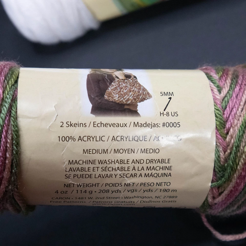 Lote de hilo vintage Caron simplemente suave mohair acrílico voluminoso tono brezo tejido Foto 4 de 4