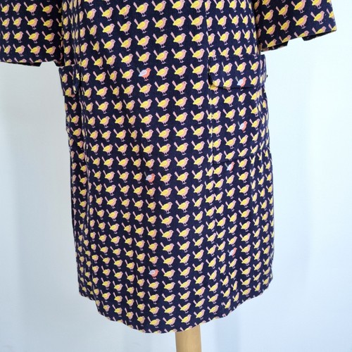 Boden Corduroy Dress Birds Print A Line Above Knee Navy Pockets Lined 12 Long - Picture 4 of 12