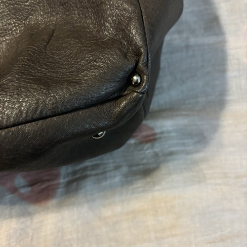 Kenneth Cole Vintage Leather Hobo Bag With Silver Studded Handles - Picture 3 of 9