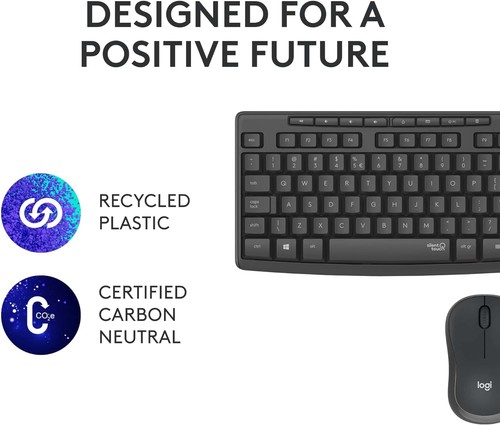 Logitech MK295 Silent Wireless Mouse & Keyboard Combo with SilentTouch Technolog - Picture 2 of 8