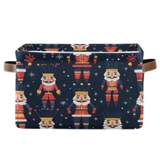 Large Storage Basket Christmas Nutcracker Black Foldable Storage Box Organize...