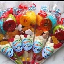 Personalised HOT WHEELS Themed Pre-Filled Sweets cone Party Bags Favours 