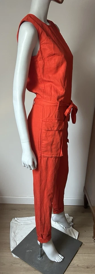 combinaison pantalon femme ZARA orange taille XS - Photo 3/4