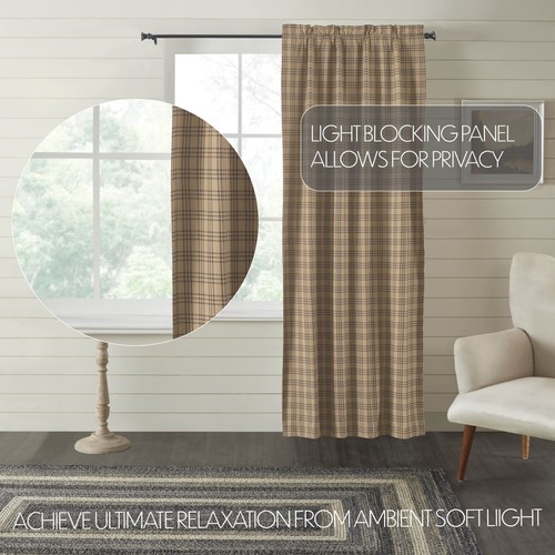 Farmhouse 84"x40" Panel Tan Rod Pocket Sawyer Mill Window Curtains VHC Brands - Picture 5 of 7