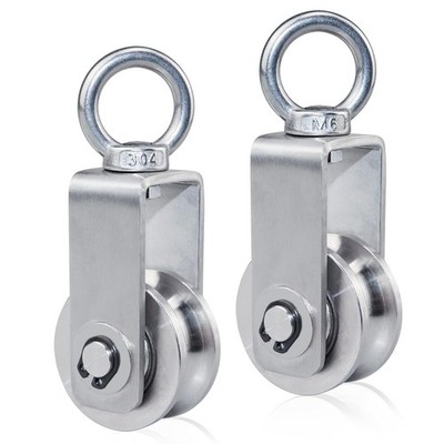2PCS Cable Pulley Wheel Stainless Steel Swivel Pulley Block for Lifting GymSystm