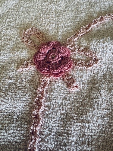 Vintage Set Badetücher Häkelkorb rosa blau nicht benutzt NOS St. Marys USA NEU - Bild 5 von 12