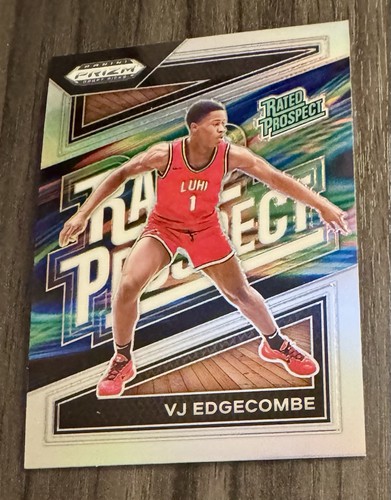 2024 SILVER PRIZM - V J Edgecombe Panini Prizm Draft Picks Rated Prospect #17 RC - Picture 7 of 7