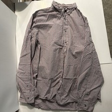 Chaps Men Dress Plaid Button Down Shirt XL Red Black White Long Sleeve Casual