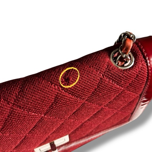 Chanel Vintage Red Quilted Jersey & Patent Leather Reissue Flap Bag • Series 6 - Bild 20 von 21