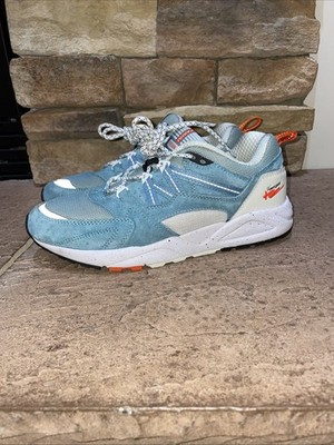 Karhu Fusion 2.0 Cameo Blue Lily White Suede Retro Athletic Shoes Mens Size 8.5
