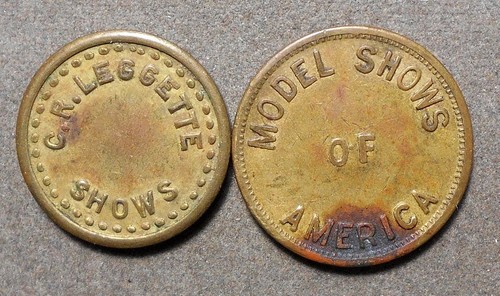 2 Carnival Tokens: Model Shows Of America Good For 5c In Trade + C.R. Leggett