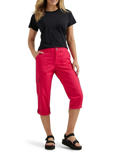 Lee Damen Ultra Lux Comfort mit Flex-To-Go Cargo Capri Hose Bay Hot Magenta - Bild 1 von 8