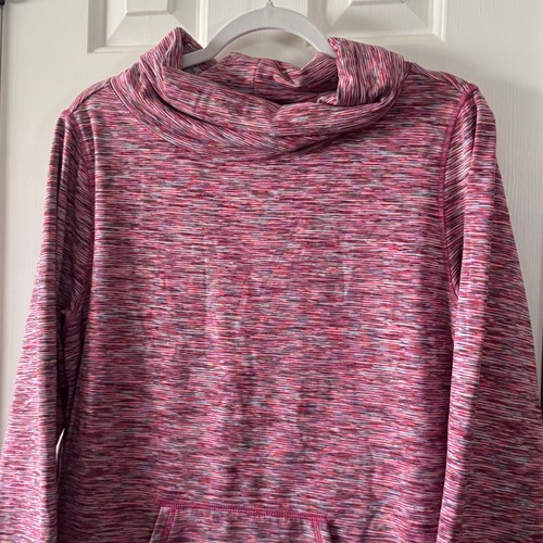 Talbots Damen rosa gestreiftes Wasserfallausschnitt Sweatshirt Fronttasche Größe L Large E6 - Bild 8 von 11