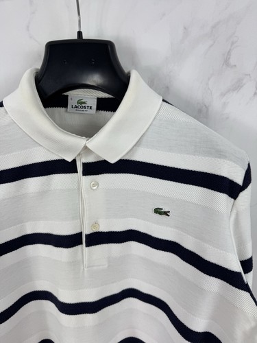 Camisa de rugby a rayas vintage Lacoste ropa deportiva francesa preppy talla 6 - Imagen 8 de 18