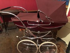 Vintage Silver Cross Wilson Coach Built Pram Maroon