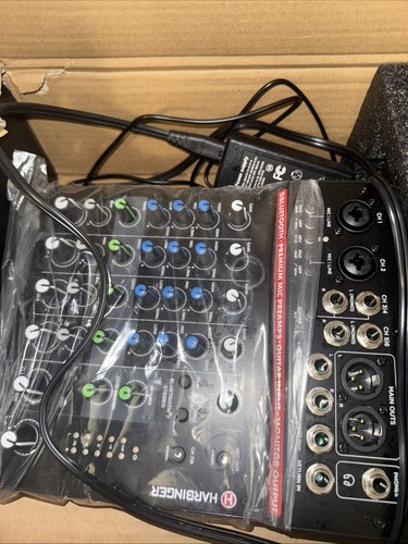 Harbinger LVL Series LV8 8-Channel Mixer W/Bluetooth Pre owned - Picture 2 of 2