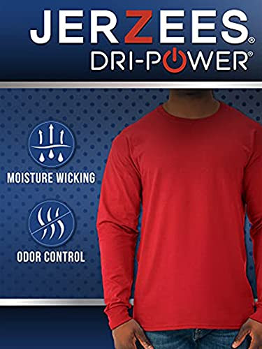 Herren Dri-Power Baumwollmischung Langarm T-Shirts, feuchtigkeitsableitend, X-Large schwarz - Bild 4 von 5