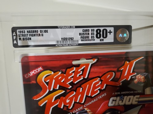 1993 vintage AFA 80+ Hasbro GI Joe M BISON figure STREET FIGHTER toy SEALED moc - Picture 5 of 10
