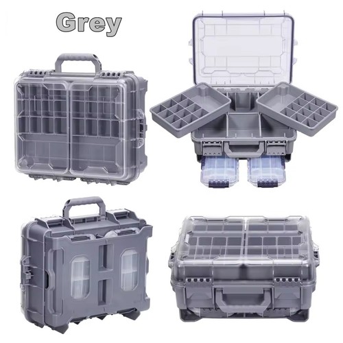 Caja de almacenamiento de aparejos de pesca multifuncional portátil estuche rígido herramienta de señuelo - Imagen 10 de 15