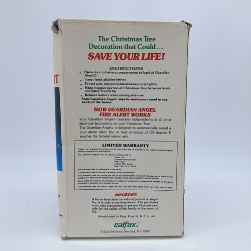 Calfax Guardian Red Angel Hanging Christmas Tree Ornament Fire Alert Detector 77 - Picture 6 of 9