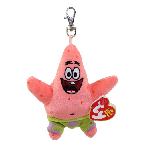 TY Beanie Baby - Patrick Star (SpongeBob Schwammkopf - Metall Schlüsselclip) (4 Zoll)