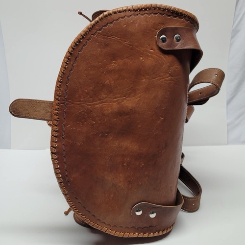 100% Leather Handmade Bag Horse Cuba Pockets Hard Backpack Ajustable Big - Picture 7 of 24