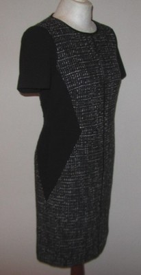 KARL LAGERFELD Designe schönes Kleid GR. S It. 40  schwarz-weiß Mischgewebe top!