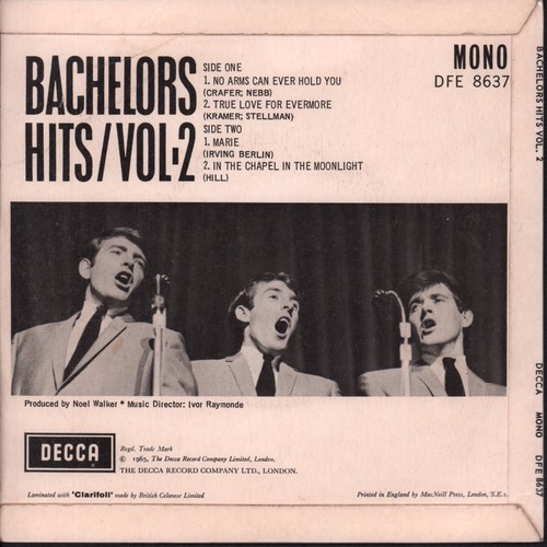 Bachelors Hits Vol 2 7" vinyl UK Decca 1965 mono ep with pic sleeve DFE8637 - Picture 2 of 3