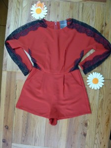 red long sleeve jumpsuit