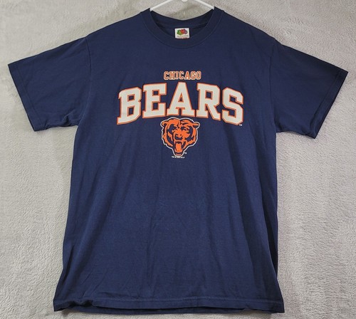 Camisa azul marino de fútbol americano Fruit Of The Loom con logotipo de Chicago Bears de la NFL para hombre talla M - Imagen 1 de 8