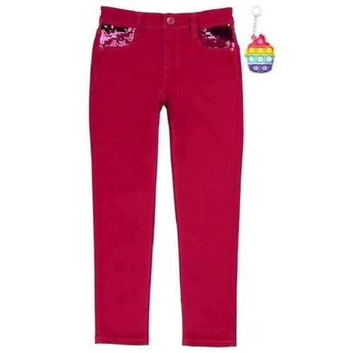 Girls' Stretch Denim Jeans w/Bling Pockets & Ice Cream Pop It Charm 14/16 (555) - Bild 7 von 7