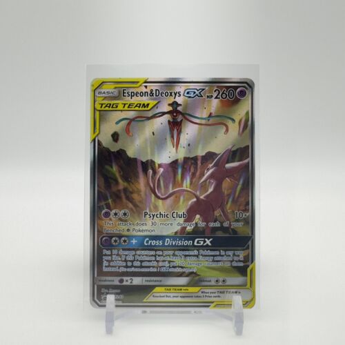 Espeon & Deoxys GX SM240 Full Art Black Star Promo Standard Card Pokémon TCG - Afbeelding 1 van 2