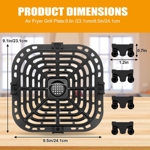 Air Fryer Grill Plate for Instant Pot Vortex plus 6 in 1 6 QT Gourmia GAF735 6 Q - Picture 2 of 12
