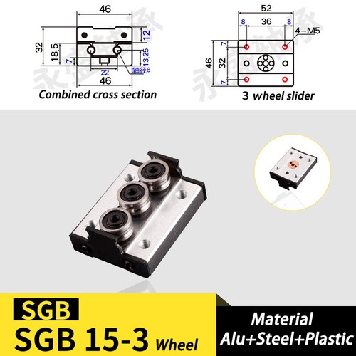 Eingebaute zweiachsige Linearführung Gleitschiene & SGB10/15/20/25/35 Linearbloc - Bild 14 von 60