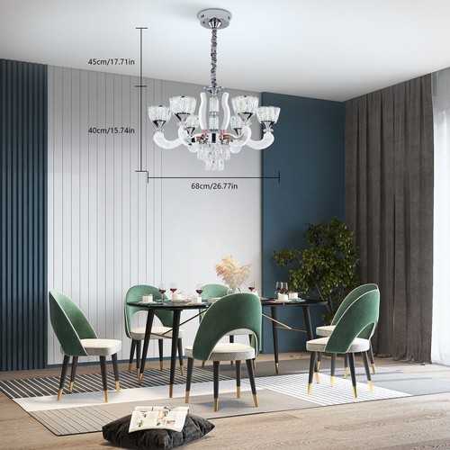 6 Lights Pendant Fixture Modern Ceiling Lamp Elegant Crystal Chandelier USA - Picture 24 of 24