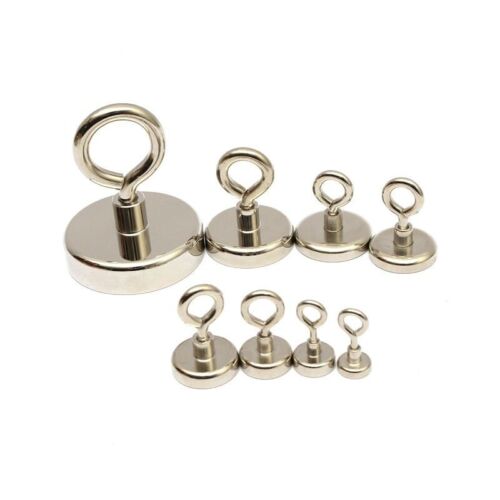 Neodymium Fishing Magnet Super Strong Magnetic Hook Salvage Round Searcher New - Picture 1 of 20