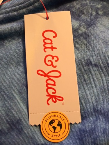 Cat & Jack Size Small Blue Tie Dye Long Sleeve Bright Blue Sweatshirt New - Picture 8 of 8