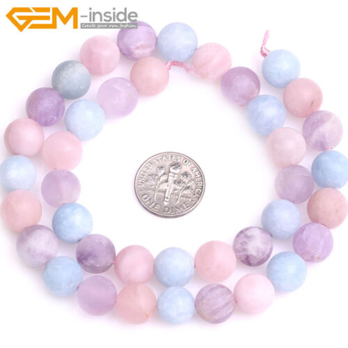 Natural Assorted Frosted Matte Gemstone Round Loose Beeds Jewelry Making 15" DIY - Picture 124 of 408