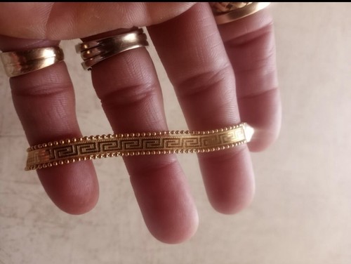 14k Solid Yellow Gold Herringbone Greek Design Aurafin Bracelet- Please Read - Picture 2 of 8