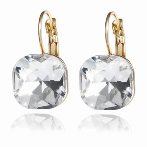 1-Pair-Women-Fashion-Simple-Austrian-Crystal-Dangle-Earrings-Gold-Color-Square-S