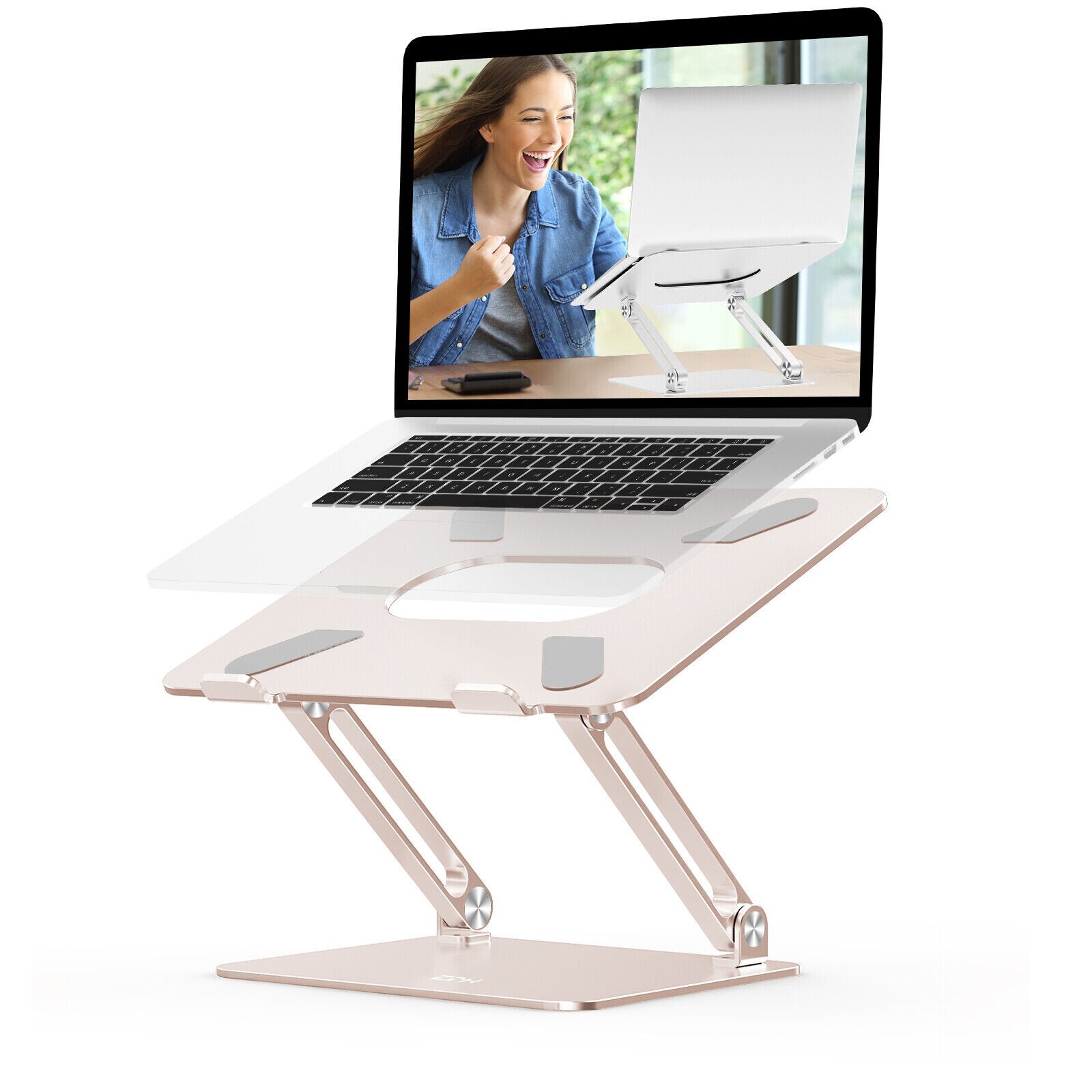 Adjustable Aluminum Laptop Stand Portable Ergonomic Height Riser-image