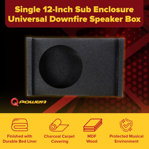 Q-Power QBSHALLOW12 Individual 12" Universal Downfire/Asiento Trasero Subcaja Poco Profunda - Imagen 2 de 6