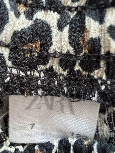 2 Girls Zara Skirts Black Pleated Leopard Size 7 - Picture 5 of 6