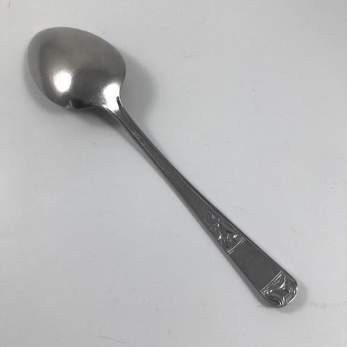 Vintage HULL Lifetime Deluxe "TULIP" Stainless SERVING SPOON 8.5" - "W" Monogram - Picture 3 of 3