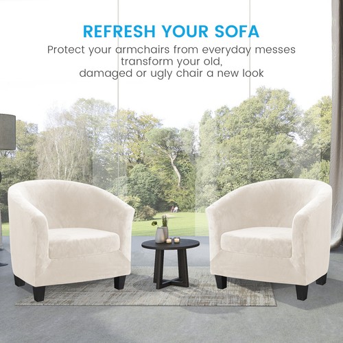 Wannenstuhl Schonbezug 2-teilig Samt Clubsessel Stuhlhussen mit Kissenbezug - Bild 76 von 99